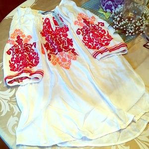 Vintage white embroidered blouse